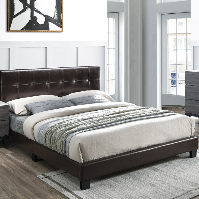 Contemporary Style Bed, Rectangle Headboard
