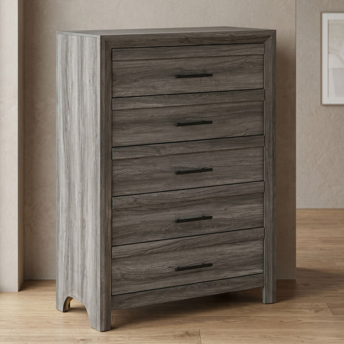 Denver - 5 Drawer Chest - Gray