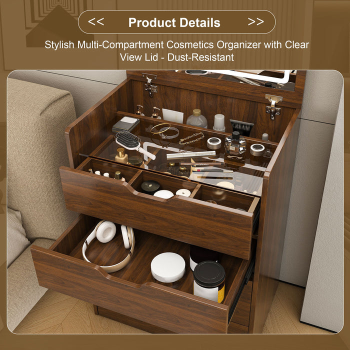 Vanity Desk With Lighted Mirror & Stool