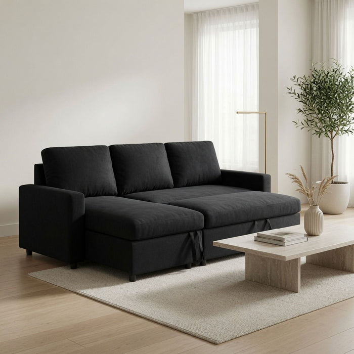 L - Shaped Convertible Sofa Bed With Storage Chaise