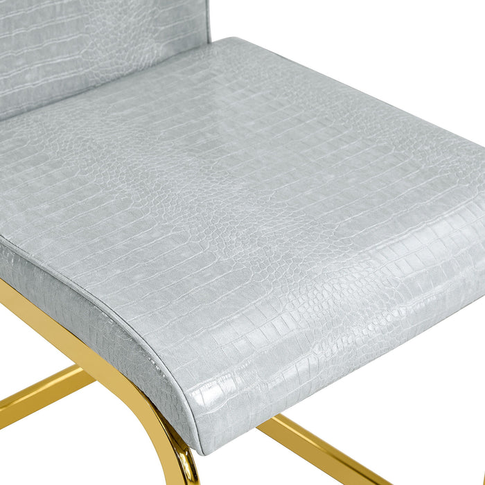 Elegant Design Alligator Skin Upholstered Dining Chairs