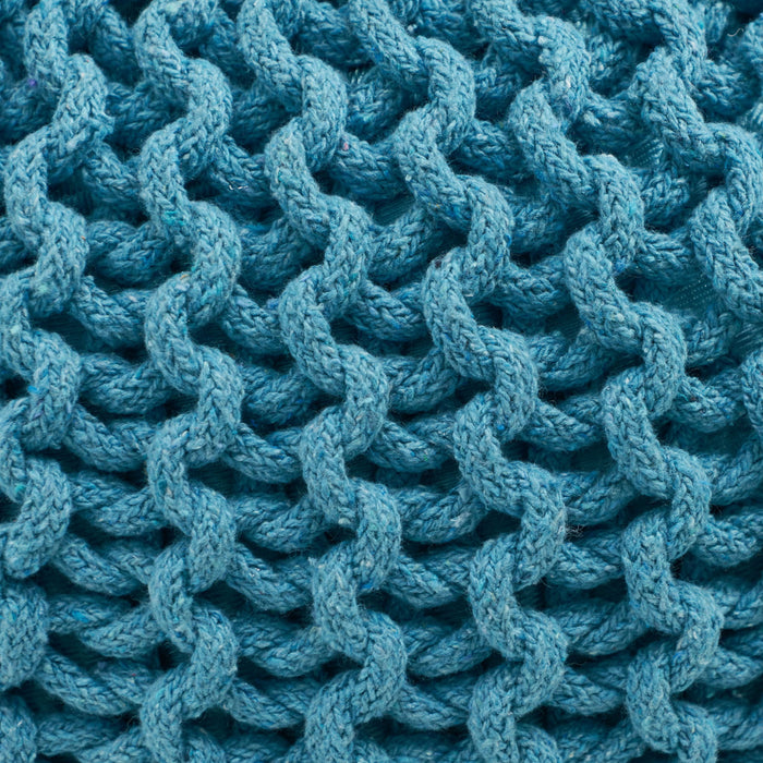 Moro - Knitted Cotton Round Pouf With Pumpkin Shape