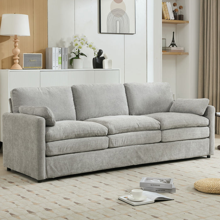 Cozy Upholstered 3 Seater Sofa Plush Cushion For Living Room