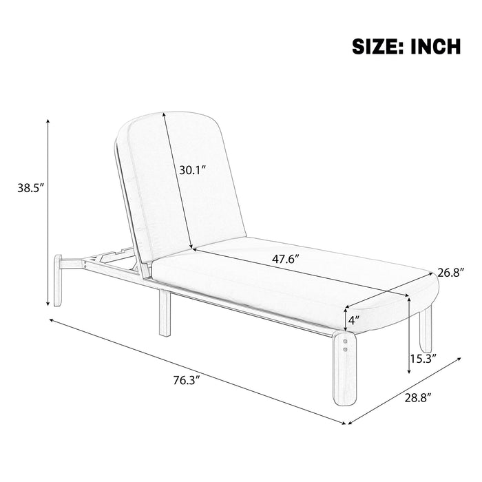 Outdoor Chaise Lounge With Adjustable Backrest
