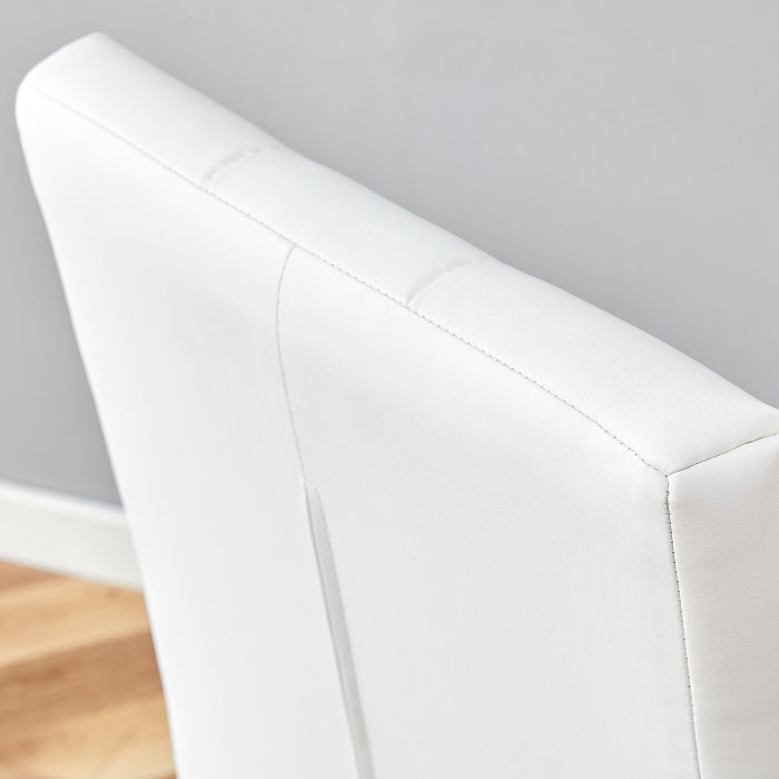 Vintage Style Armless Dining Chairs Set With Grid And Buckle Design