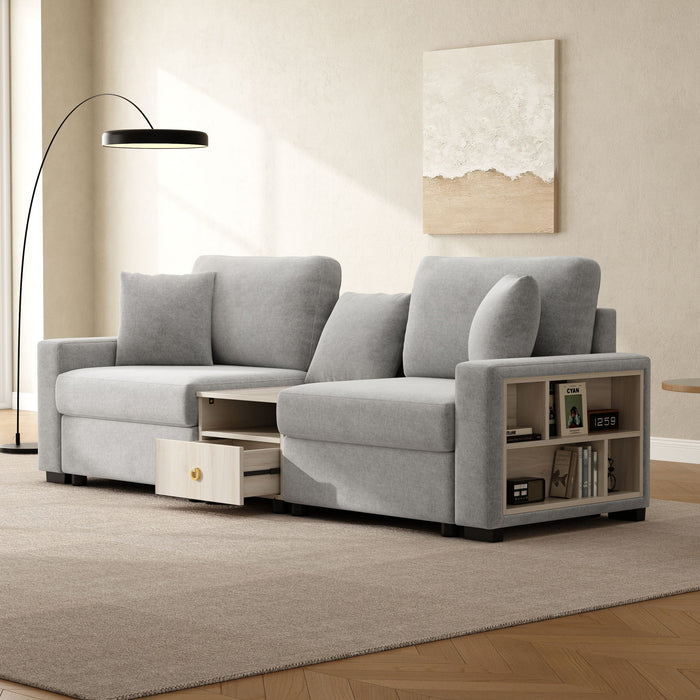 Modular Sofa Couch With Storage Armrest And Center Console