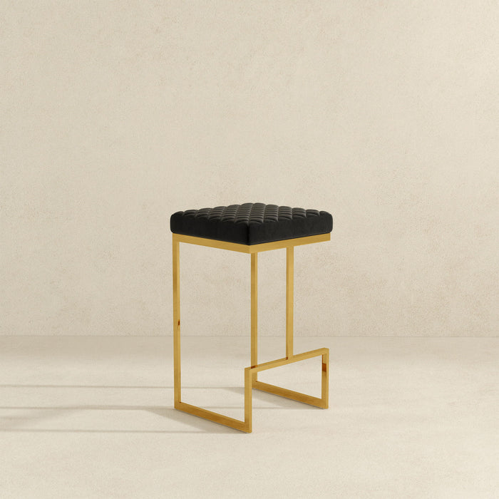 Joel - Upholstered Stool - Black / Gold