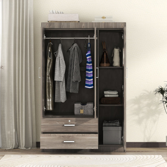 3 Door Wardrobe With 2 Drawers