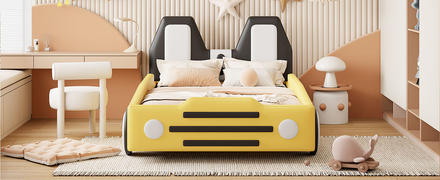 High Quality Race Car Shaped Platform Bed & Wheels