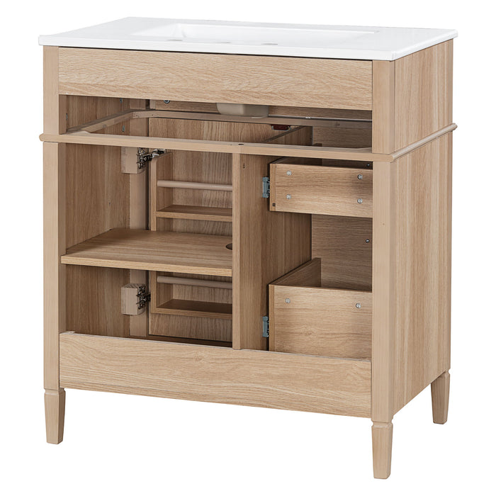 Bathroom Vanity With Sink, Flip Out Drawer, 2 Soft Close Drawers, 1 Soft Close Door - Wood