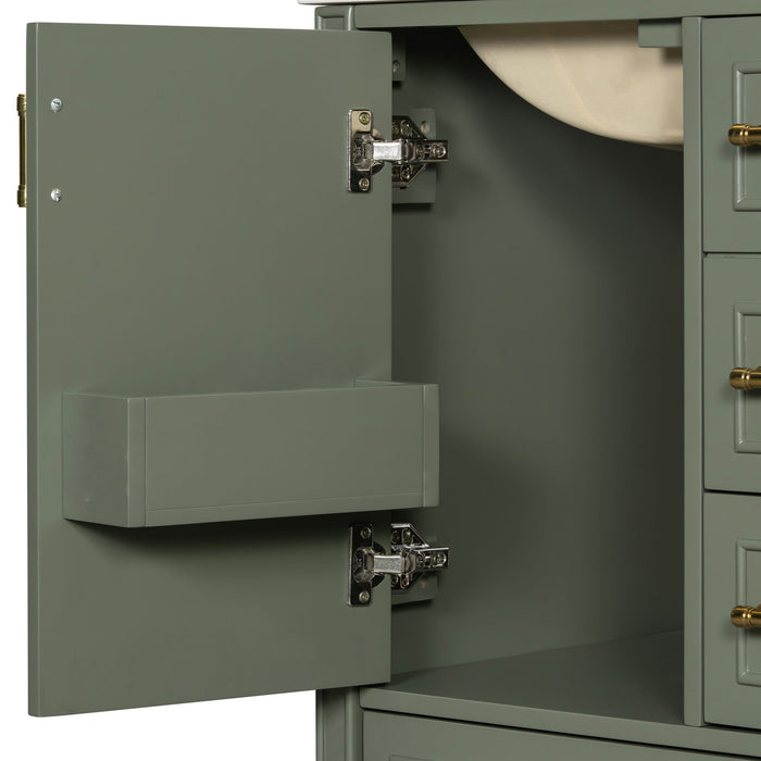 Modern Bathroom Vanity With Sink, Soft Close Doors, 3 Drawers