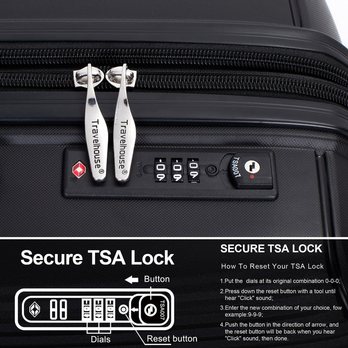 Expandable Hardshell Suitcase Double Spinner Wheels Luggage Sets