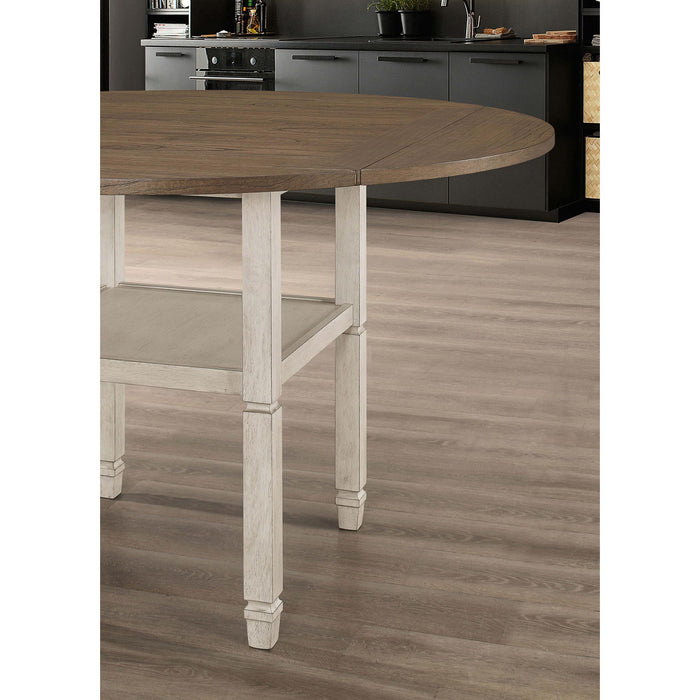 Bentley - Extension Dining Table With Storage Shelf - Rustic White