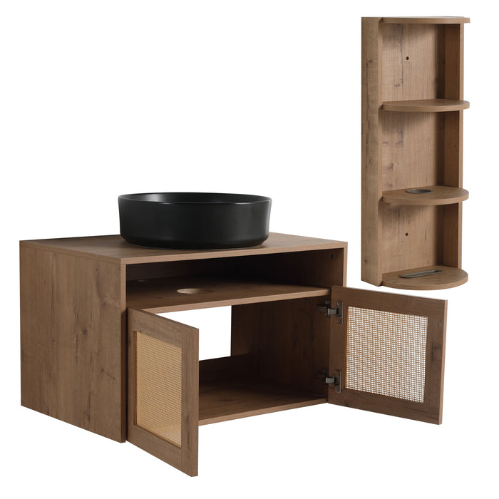 Bathroom Vanity & Art Sink And Storage Rack, Float Mounting Design