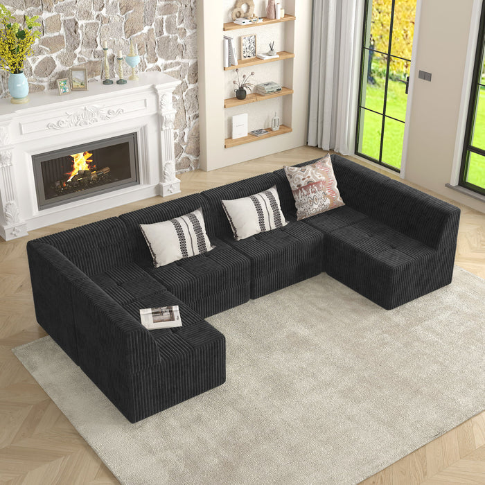Modern Minimalist Corduroy Corner Sofa Sleeper