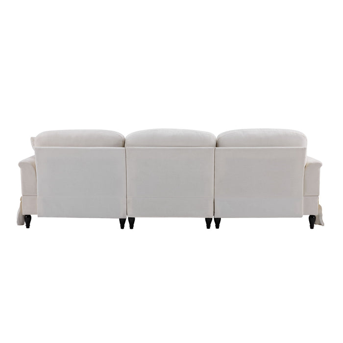 Cloud Sofa With Removable Ruffled Skirt With Ottoman And Flared Arms