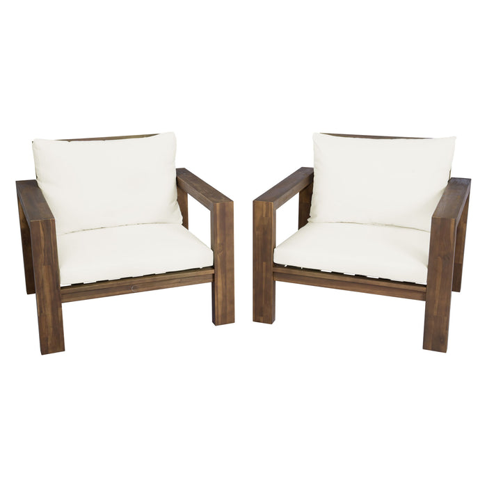 Stylish Outdoor Chair Set With Cushions For Garden (Set of 2)