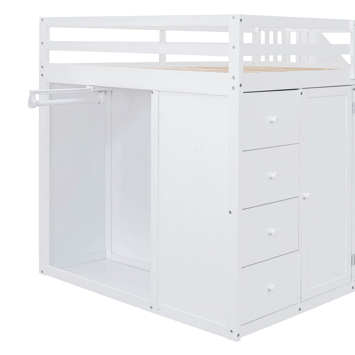 Loft Bed With Built In Wardrobes, Cabinets And Drawers