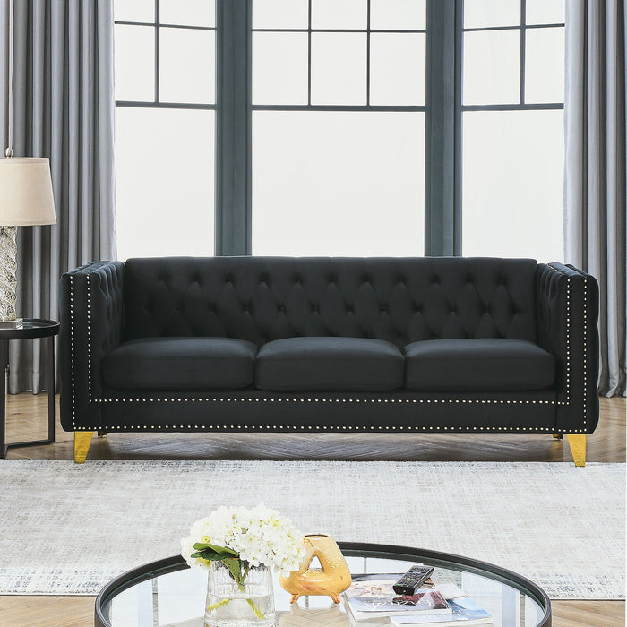 Modern Sofa With Button Tufting, Upholstered Couch For Living Room