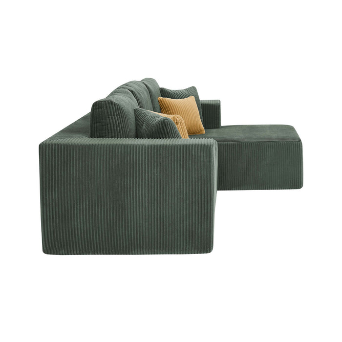 L - Shape Full Compressed Upholstered Sectional