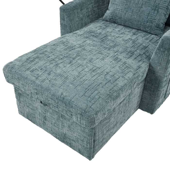 Multifunctional Chenille Recliner Sofa With Storage And Phone Bracket