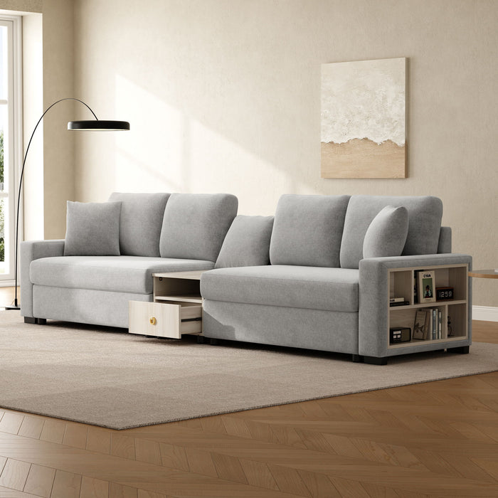Modular Sofa Couch With Storage Armrest And Center Console
