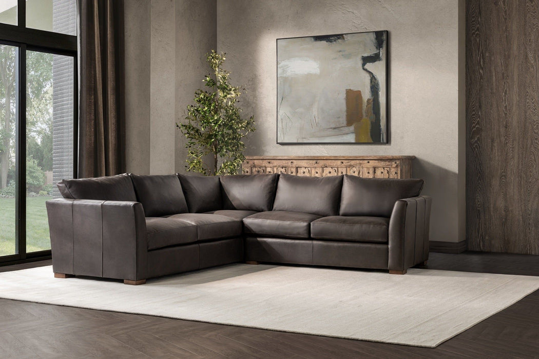 Bryson - Top Grain Leather 3 Piece Sectional - Lush-Chocolate