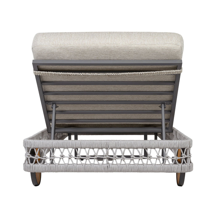 Outdoor Chaise Lounge & Wheels, 5 Position Adjustable Backrest