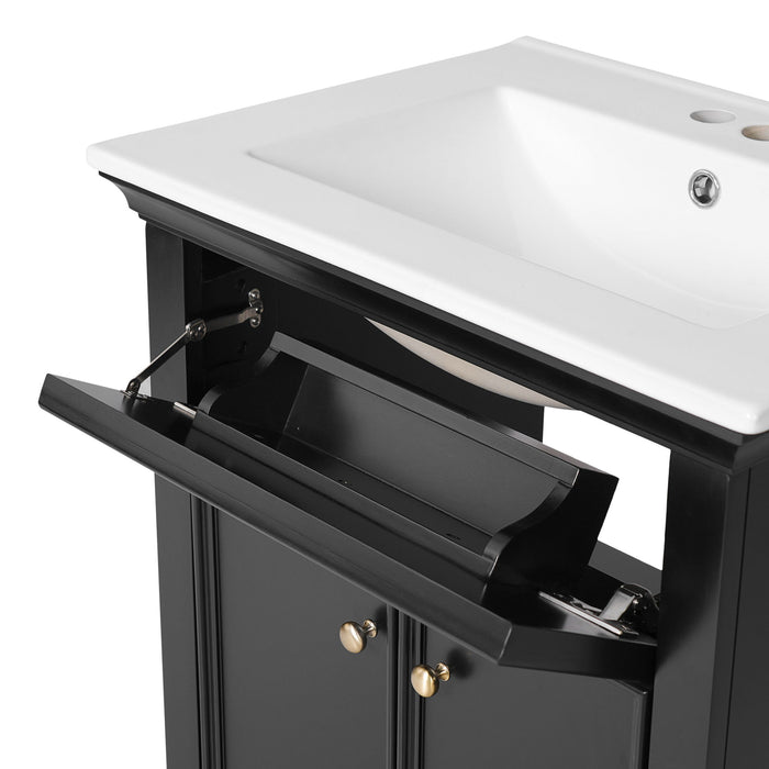 Modern Bathroom Vanity With Tip-Out Drawer And Soft-Close Hinges