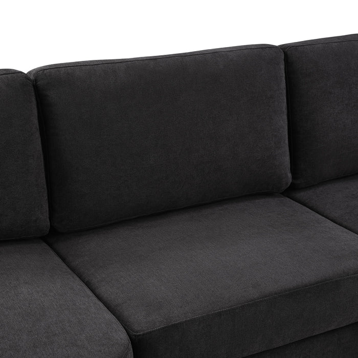 Modern 3 Seater Upholstered Sofa With Curved Design
