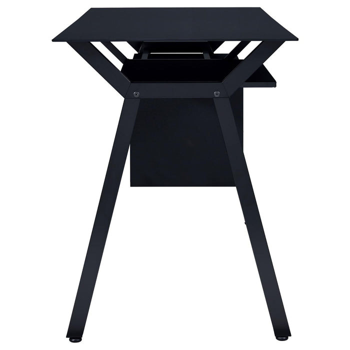 2 Drawer Computer Desk With Keyboard - Black