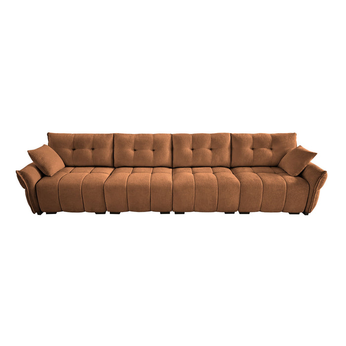 Modern Sofa & Pillows, Textured Cover, High Rebound Cushions
