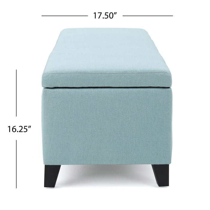 Contemporary Storage Ottoman Bench With Polyester Upholstery