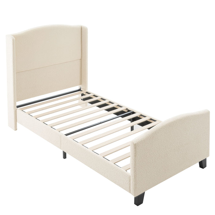 Platform Bed Frame With Tall Headboard And High Footboard