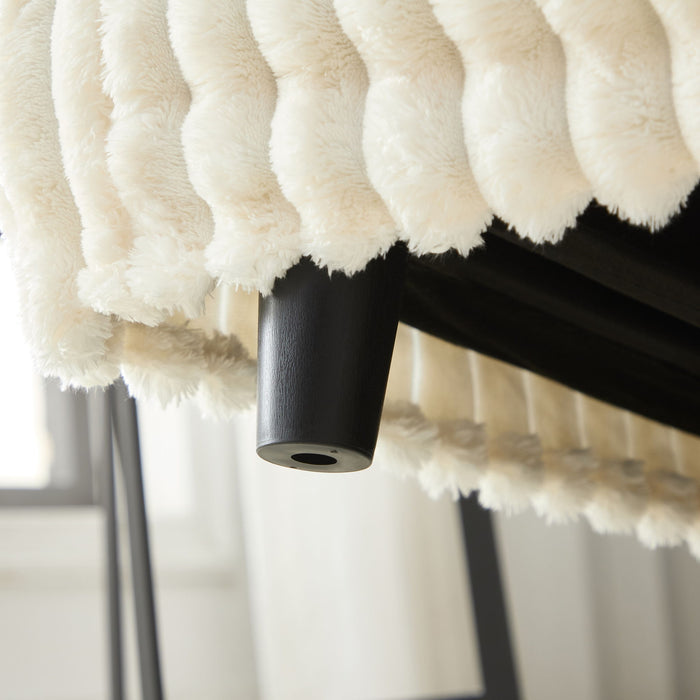 Plush Corduroy 4 Seat Sofa With Soft Pillows And Movable Ottoman