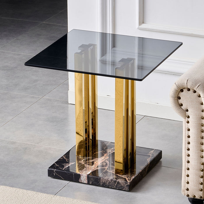 Side Table - Gray / Gold