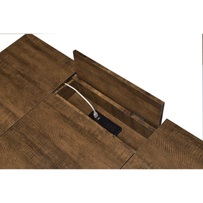 Writing Desk With 4 Hidden Storages - Brown