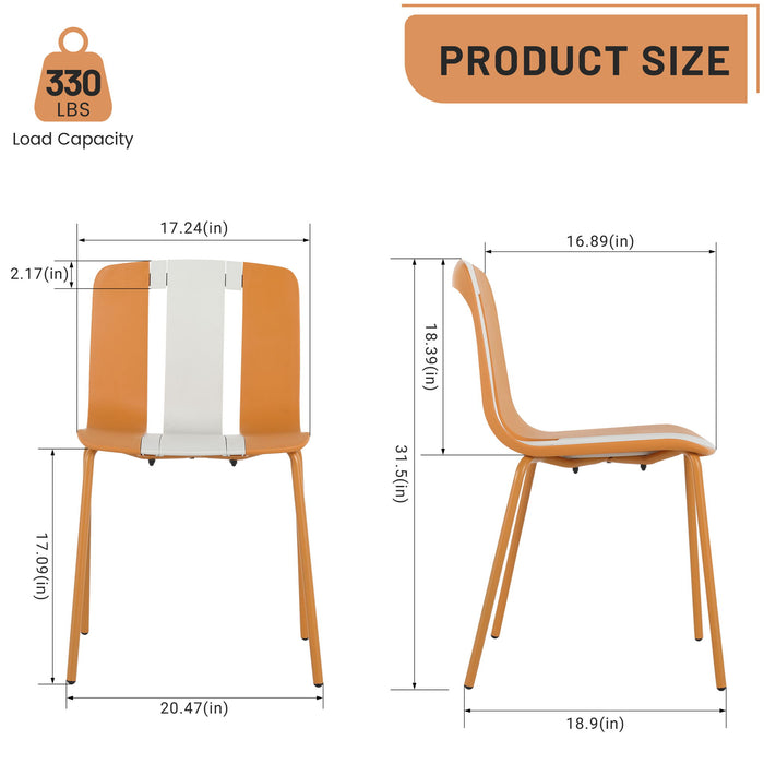 Modern Striped Blocking Single Chairs (Set of 4)