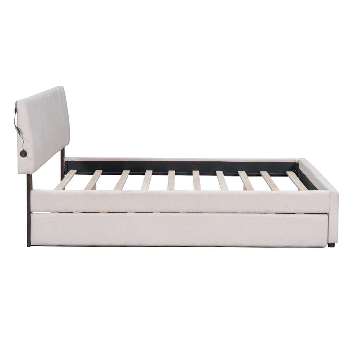 Upholstered Platform Bed With Trundle