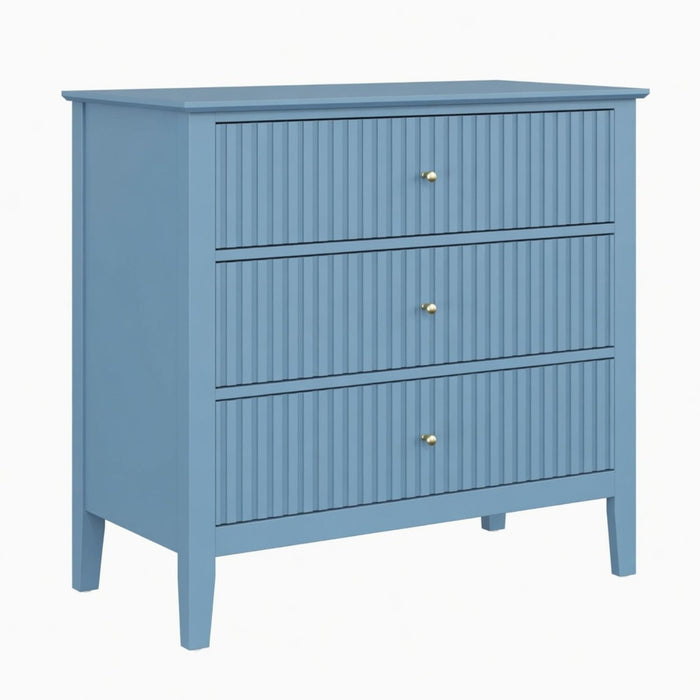 Fluted 3 Drawer Nightstand With Soft Close Slides