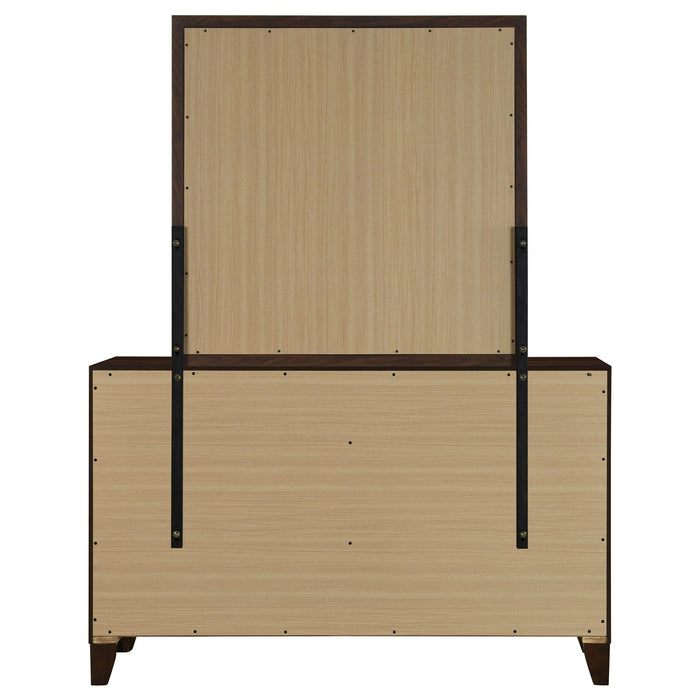Anza - 6 Drawer Dresser With Mirro - Walnut