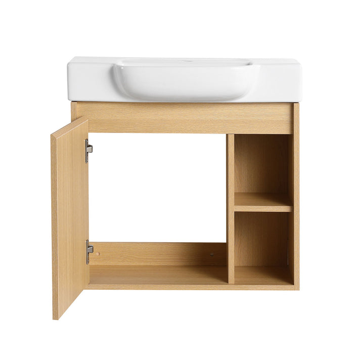 Wall Mounted Bathroom Vanity With Sink & Soft Close Door