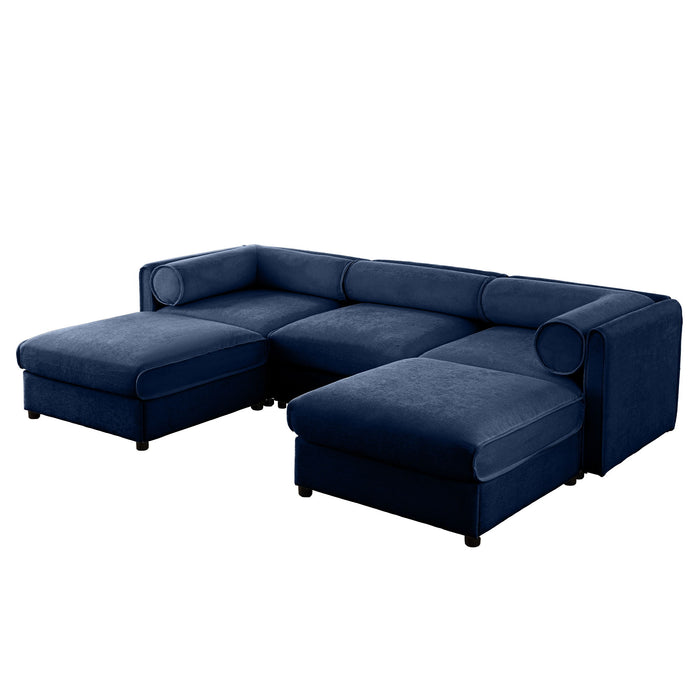 Contemporary Elegant Sofa With Storage And Ottoman