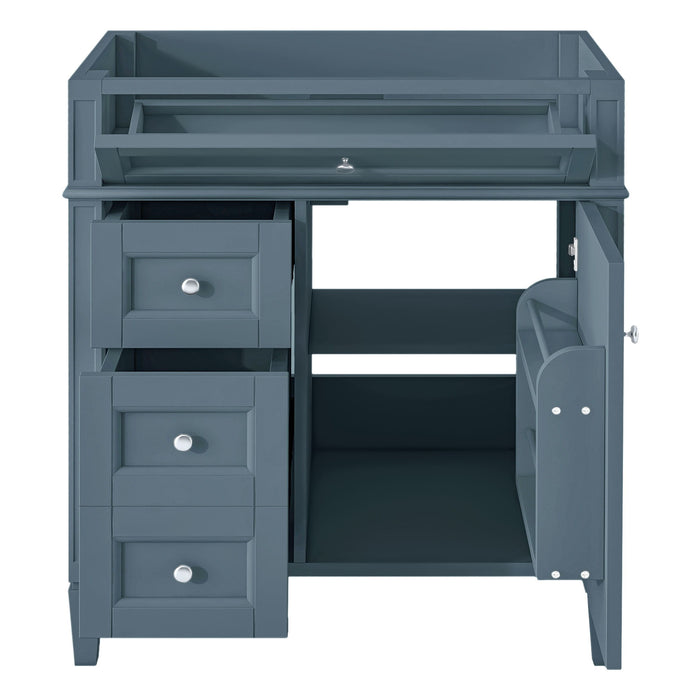 Bathroom Vanity Cabinet With 2 Drawers And Tip-Out Drawer - Indigo