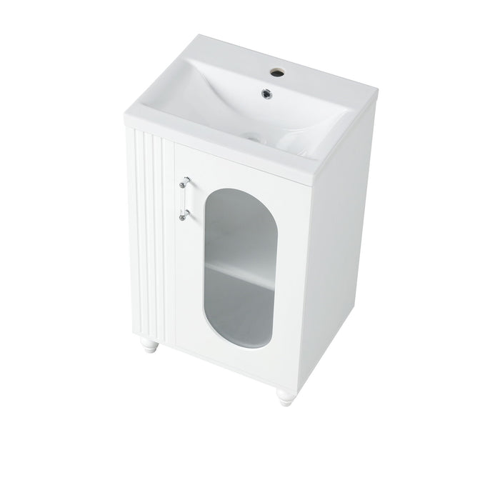Modern Bathroom Vanity With Sink, Adjustable 2 Tier Shelf