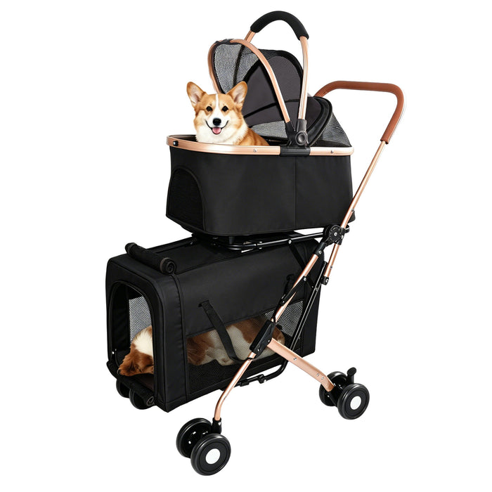 Double Pet Stroller For Dogs And Cats