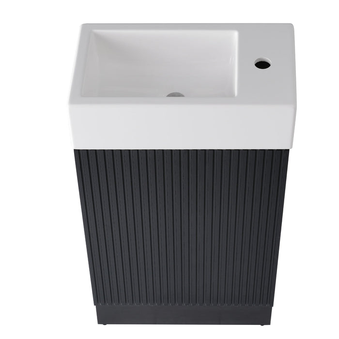 Modern Bathroom Vanity With Sink And 2 Tier Shelf