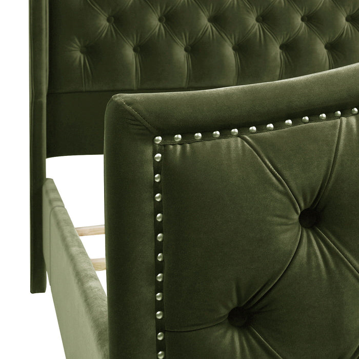 Marcella - Upholstered Shelter Headboard Bed Set