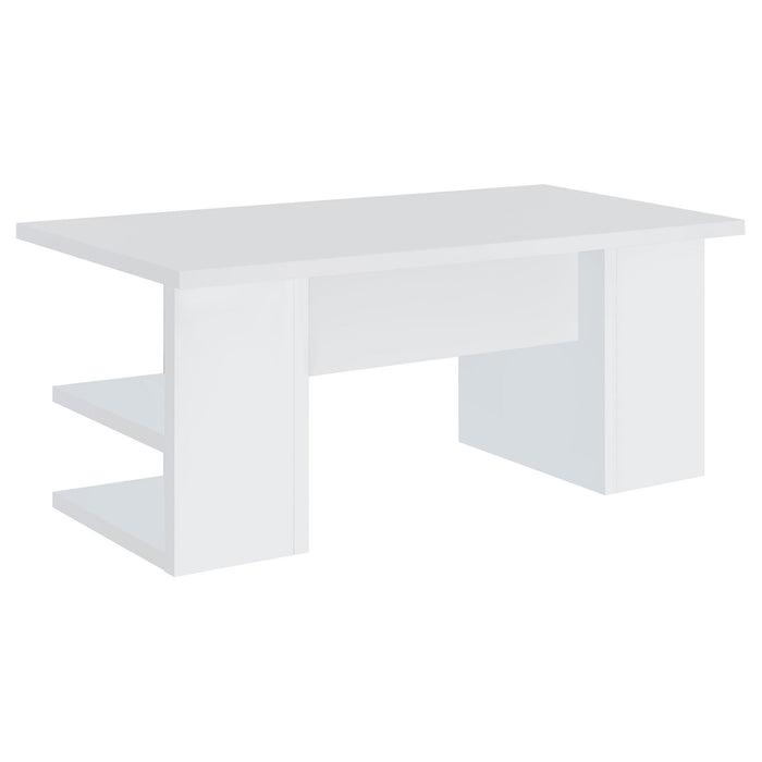 Hannah - 4 Shelf Writing Desk With Open Shelving - White