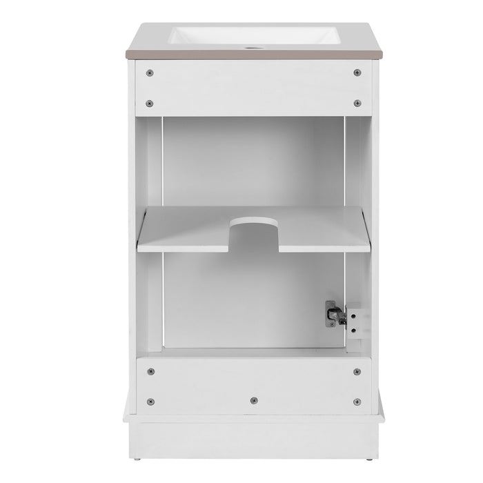 Bathroom Vanity With Sink, Freestanding Single Cabinet Set, Soft Close Door, Adjustable Shelf